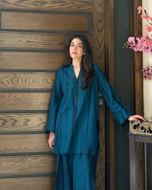 Lilac Printed 2pcs {farshi shalwar}
