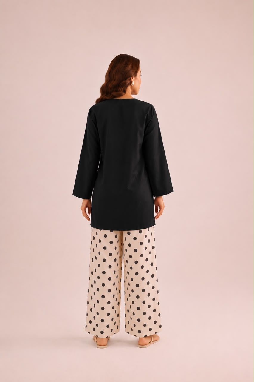 Black Polka Premium  2-Piece Suit