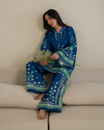 Royal Blue Digital Printed 2-Piece Suit 💙