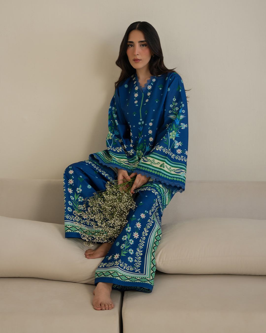 Royal Blue Digital Printed 2-Piece Suit 💙