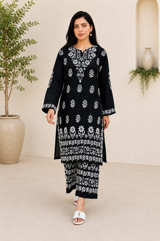 Indian Chikankari Embossed 2Pc