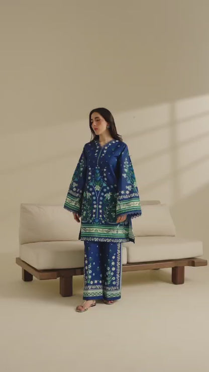 Royal Blue Digital Printed 2-Piece Suit 💙